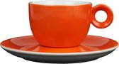 Oranje koffiekopje met schotel - 150ml - Mosterdman