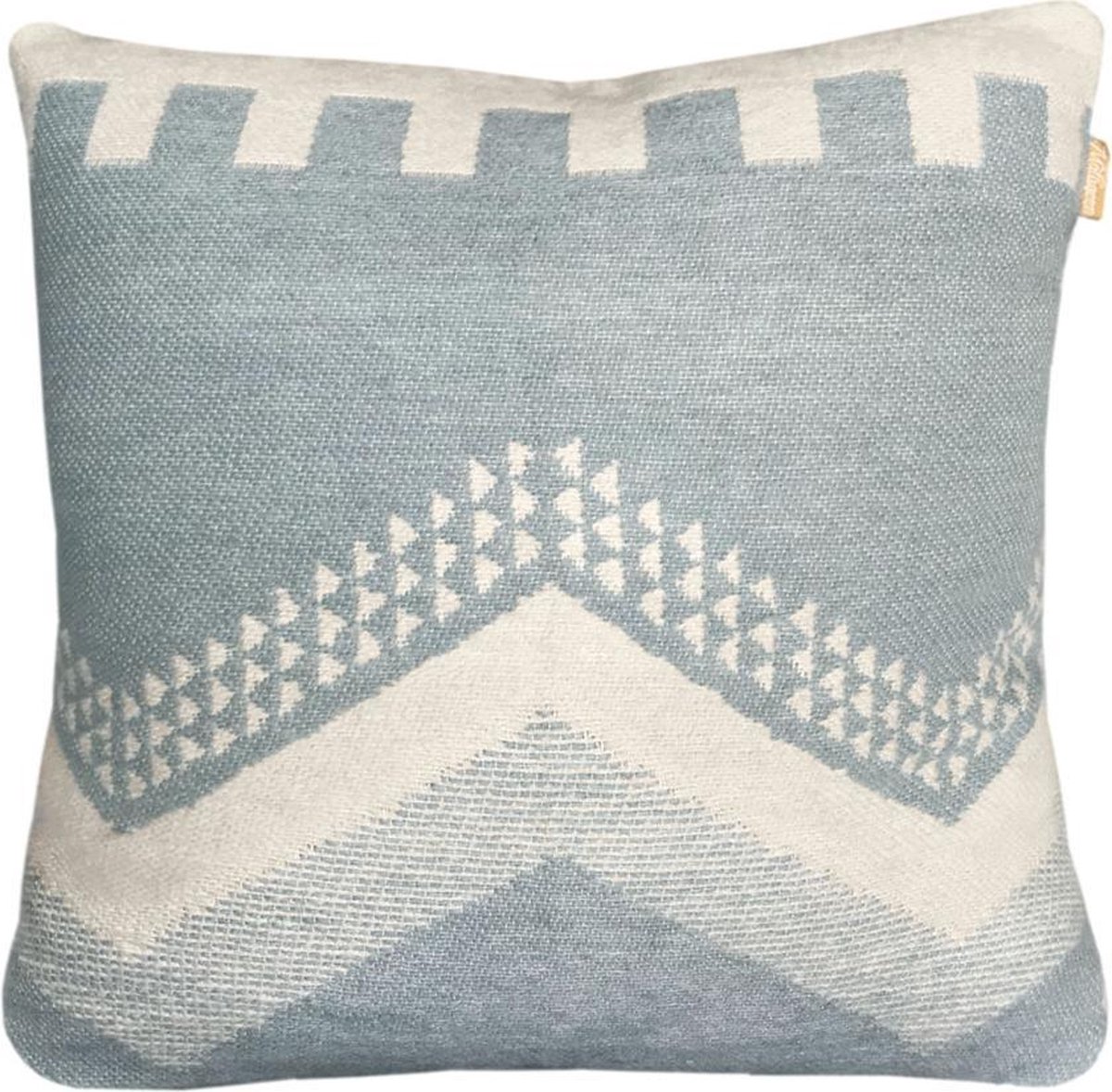 Sierkussen - Zig Zag Fun Misty - Blauw - 50 Cm X 50 Cm