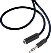 SpeaKa Professional SP-7870688 Jackplug Audio Verlengkabel [1x Jackplug male 3.5 mm - 1x Jackplug female 3.5 mm] 1.00 m Zwart SuperSoft-mantel
