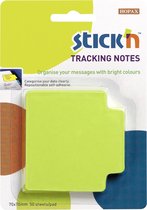 Stick'n Tracking index Note - 70.2x70.2mm, neon groen, 50 sticky notes