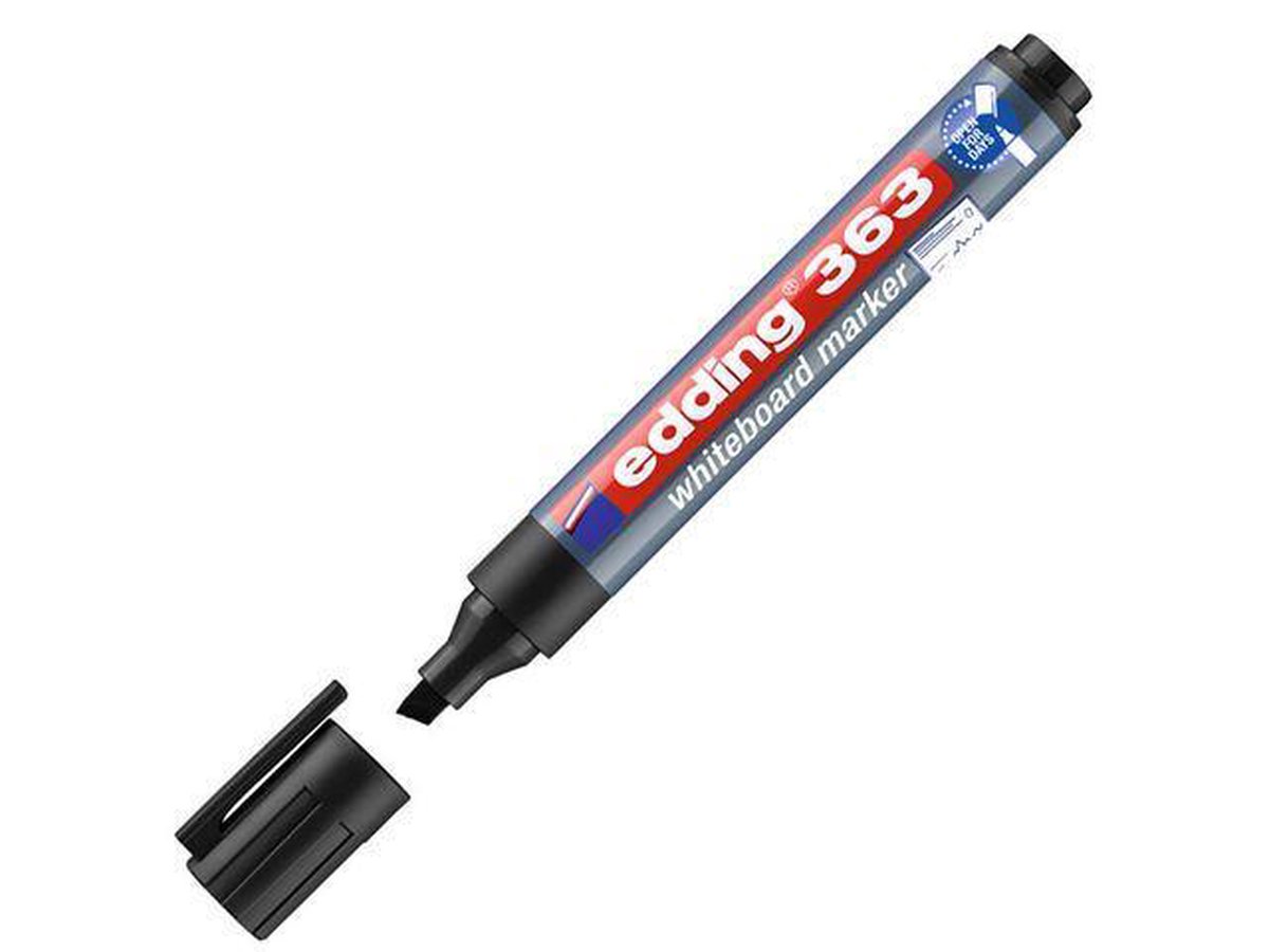 Viltstift edding 363 whiteboard schuin 1-5mm zwart | Omdoos a 10 stuk | 10 stuks