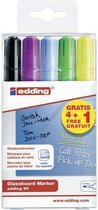 edding Glassboard Marker - 5 gekleurde glasstiften - Diverse kleuren - Ronde punt van 2-3 mm