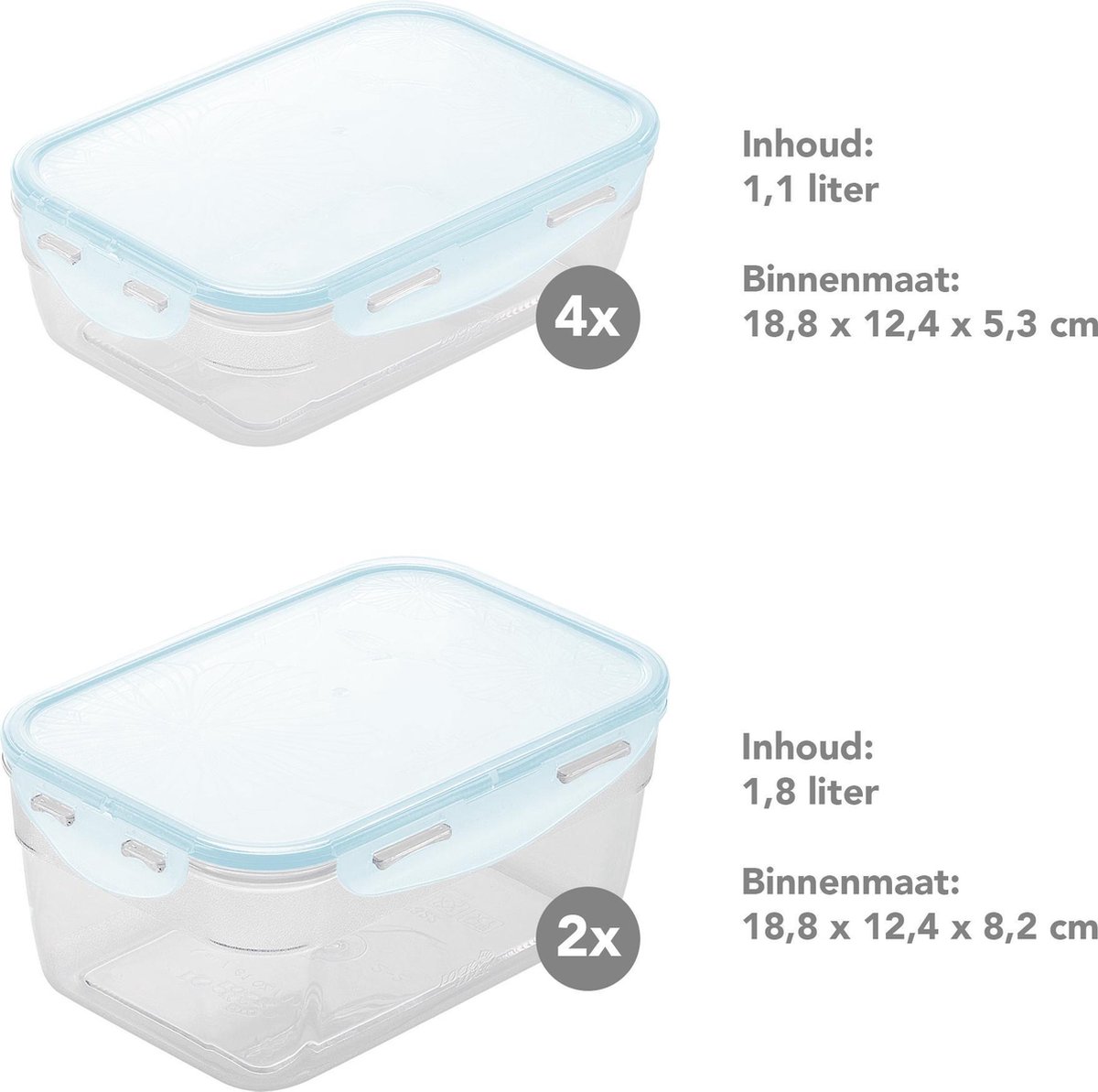 Lock&Lock Vershoudbakjes set met deksel - Meal prep bakjes - Diepvriesbakjes - Diepvriesdozen - Bewaarbakjes - Bewaardozen voedsel - Vershouddoos - Stapelbaar - Luchtdicht - Lekvrij - BPA vrij - PFAS vrij - Transparant - Set van 6 Stuks - LocknLock — cadeau in Cadeau-ideeën - foto 5