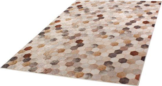 doe niet Beschietingen ethiek Vloerkleed Wasbaar Zomers Antislip Print Loper - 80X300cm - Beige  Honinggraat | bol.com