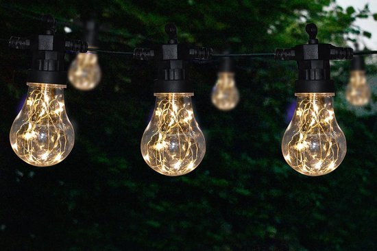 Tuinverlichting - Lichtsnoer - Kerstverlichting - 10 Lampen - Elke lamp met  10 stuks... | bol.com