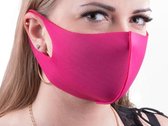 Mondmasker, mondkapje, herbruikbaar en wasbaar. Kleur Fuchsia maat L/XL.