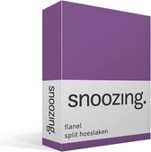 Snoozing - Flanel - Split-topper - Hoeslaken - Lits-jumeaux - 200x200 cm - Paars