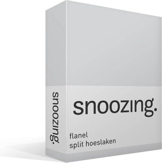 In dienst nemen elf Monumentaal Snoozing - Flanel - Split-topper - Hoeslaken - Lits-jumeaux - 160x210/220  cm - Grijs | bol.com