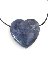 sodaliet edelstenen hanger hart 2 cm blauw inzicht