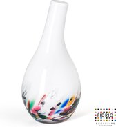 Design vaas Bottle Pisa - Fidrio CORAL - glas, mondgeblazen - hoogte 18 cm