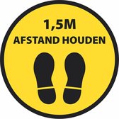 Houd afstand Corona Sticker - Vloersticker - 30 cm - COVID19 - Waarschuwingssticker - antislip