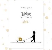 Kerstkaart - A6 - 10x15cm - Met envelop - May your Christmas be full of love - Slee - Kerst en Nieuwjaar - Christelijke kaart - Majestic Ally - 12 stuks