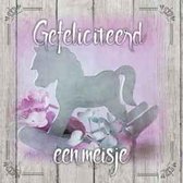 Kaart - Vierkant - 15x15cm - Met envelop - Gefeliciteerd Een Meisje - Christelijke kaart - Majestic Ally - 12 stuks