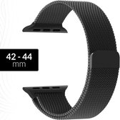 MADA - Apple Watch Milanees bandje - 42 mm en 44 mm - Luxe cadeauverpakking - Zwart