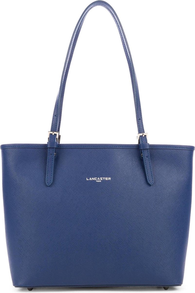 Schoudertas Shopper LANCASTER Paris Saffiano - leer - Blauw