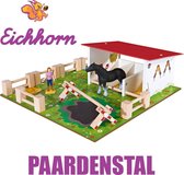 Paardenstal houten speelgoed voor 3 paarden - paard - paardenstal -