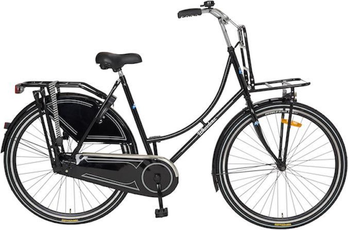 tennis ze exotisch Wheelerz.nl omafiets 28 inch zwart met voordrager | bol.com