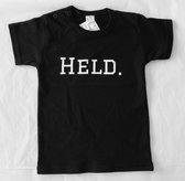 T-shirt Baby - Zwart - Held - 9 maanden