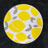 Lucy’s Living Luxe onderzetter PORS citroen - geel  – ø10 cm – porselein - ronde onderzetter - bekers - glazen - decoratie – tafelaccessoires - handgemaakt