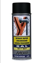 Motip Sneldrogende lak spray voor metaal - Industrieel - Auto - Signaal Zwart - Verkeer Zwart - Mat - RAL 9017