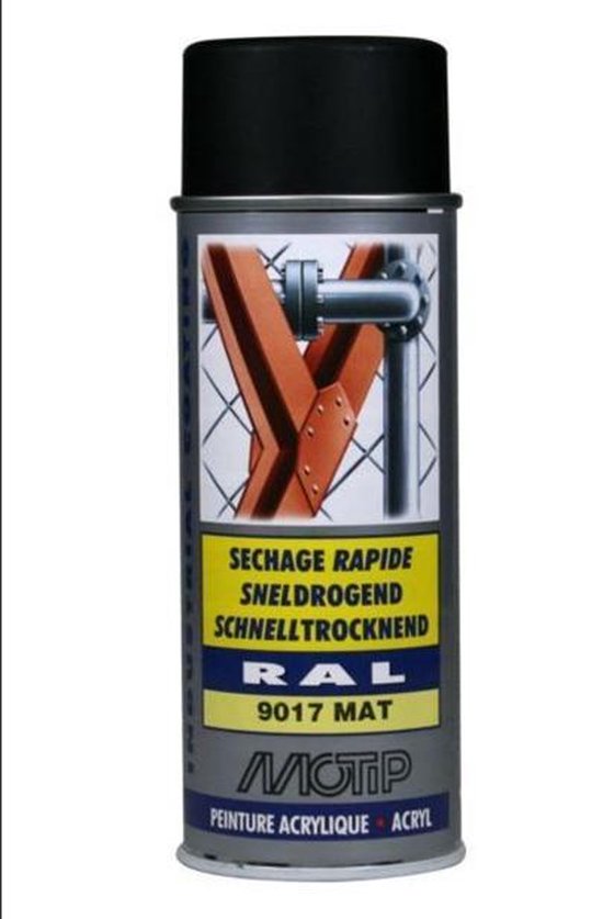 Motip Sneldrogende lak spray voor metaal - Industrieel - Auto - Signaal  Zwart -... | bol.com