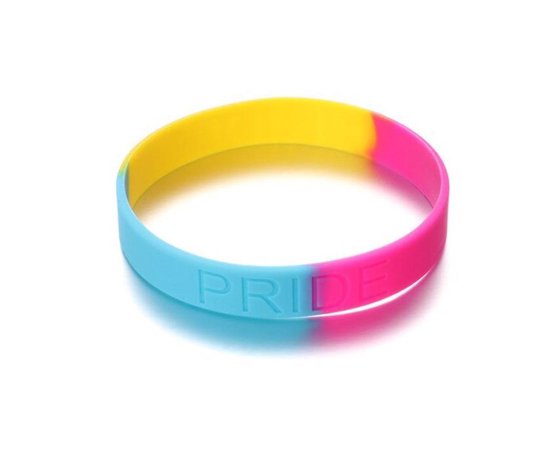 Pan Pride Armband - Gay Pride LGBT - Panseksueel kleuren Siliconen - 20 cm - 1 stuks