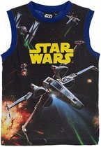 Star Wars - Singlet - Model "X-Wing In Combat Action!" - Zwart / Donkerblauw - 140 cm - 10 jaar