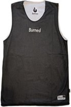 Burned Big Hole Mesh Jersey Dubbelzijdig Zwart Wit XL