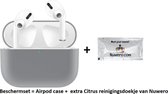 Nuwero – Airpods Pro Case/Hoesje – HOOGWAARDIGE KWALITEIT - Airpods Pro Siliconen - Airpods Pro Cover - Airpods Pro Bescherming - Airpods Case - Geschikt voor Airpods Pro - GRIJS + Nuwero cle