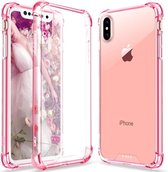 Shock case geschikt voor Apple iPhone X / Xs - roze met Privacy Glas