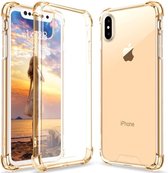 Shock case geschikt voor Apple iPhone X / Xs - goud met Privacy Glas