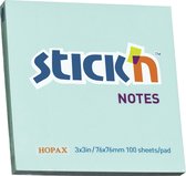 Stick'n sticky notes - 76x76mm, pastel blauw, 100 memoblaadjes