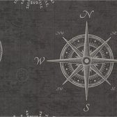 Dutch Wallcoverings vliesbehang Navigate - zwart/beige
