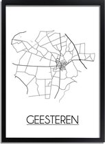 DesignClaud Geesteren Plattegrond poster A4 + Fotolijst zwart