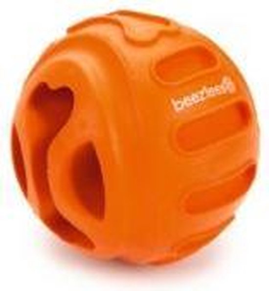 Beeztees rubber snackbal hond biski oranje 7,5 cm
