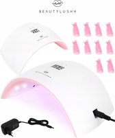 Beautylushh LED Drooglamp - Nageldroger voor Gel nagels - UV LED lamp 24W - Gratis 10 stuks Trendy Nagelclips - Geschikt voor elke Nagel Gellak