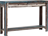 Wandtafel Massief hout - Bijzettafel - koffietafel (Incl LW3D Klok) l - coffee table woonkamertafel