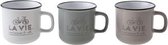 La Vie Mug D10xh9.1cm 3 Assbeige-green-white