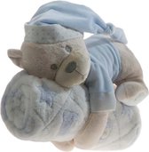 Gamberritos Babydeken Beertje Fleece 80 X 110 Cm Blauw 2-delig
