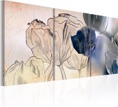 Schilderijen Op Canvas - Schilderij - Sketch of Tulips 60x30 - Artgeist Schilderij