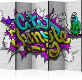 Kamerscherm - Scheidingswand - Vouwscherm - City Jungle - graffiti II [Room Dividers] 225x172 - Artgeist Vouwscherm