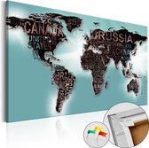 Schilderijen Op Canvas - Afbeelding op kurk - Subtlety of the World [Cork Map] 60x40 - Artgeist Schilderij