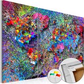 Schilderijen Op Canvas - Afbeelding op kurk - Colourful Whirl [Cork Map] 90x60 - Artgeist Schilderij