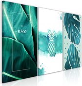 Schilderijen Op Canvas - Schilderij - Intense Lagoon (3 Parts) 120x60 - Artgeist Schilderij