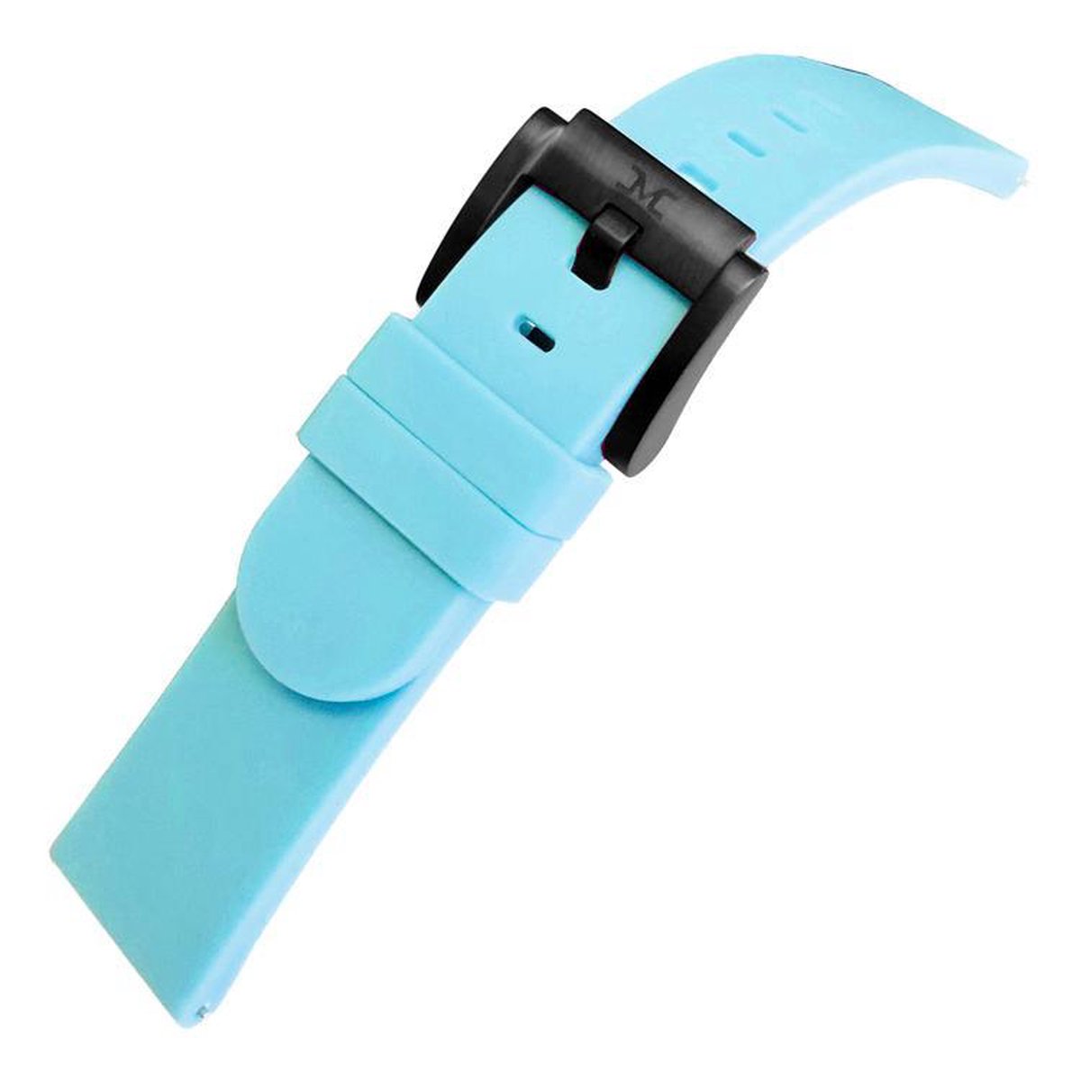 Marc Coblen - TW Steel Horlogeband Turquoise Silicone Rubber Zwarte Gesp - 22mm