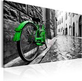 Schilderijen Op Canvas - Schilderij - Vintage Green Bike 60x40 - Artgeist Schilderij