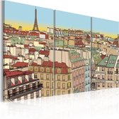 Schilderijen Op Canvas - Schilderij - Sweet Paris 90x60 - Artgeist Schilderij