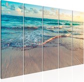 Schilderijen Op Canvas - Schilderij - Beach in Punta Cana (5 Parts) Narrow 225x90 - Artgeist Schilderij
