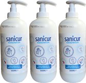 3 x Sanicur antibacteriële handzeep - met pompje - 3 x 750 ml