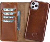 Mjora volledig Lederen Apple iPhone 11 PRO MAX Hoesje (New edition Tweedelige ontwerp: Book Case / Hardcase - Bruin)